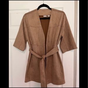 Chicos Faux Suede Jacket with Removable Belt